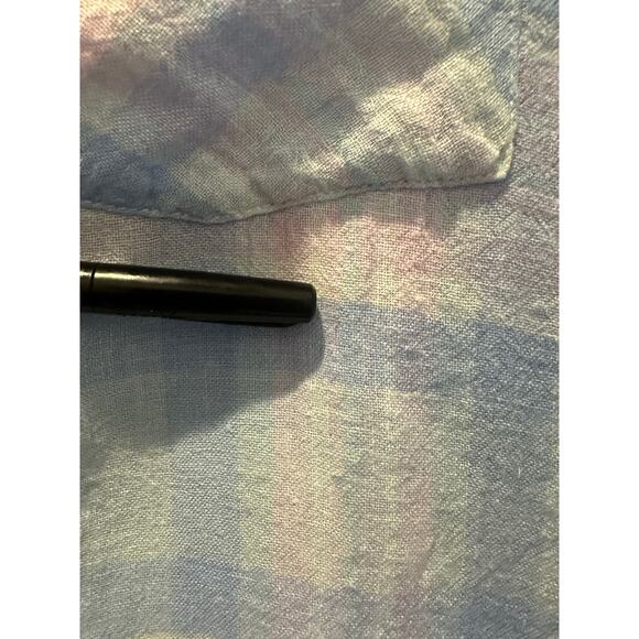 Rails Women’s Pink/Blue Charli Linen Blend Plaid Button Up LS Shirt Size L - Picture 8 of 10